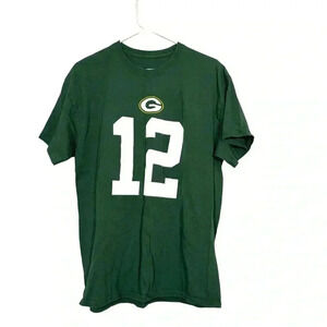 NFL Team Apparel Aaron Rodgers T-Shirt Green Bay Packers #12 Men's Size Large